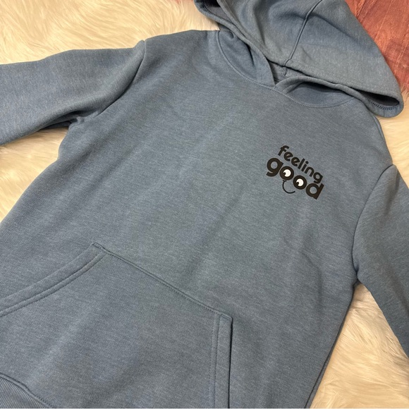 Cat & Jack Blue Pullover Hoodie Sweatshirt - Boys Size Small (6/7) - Picture 4 of 13